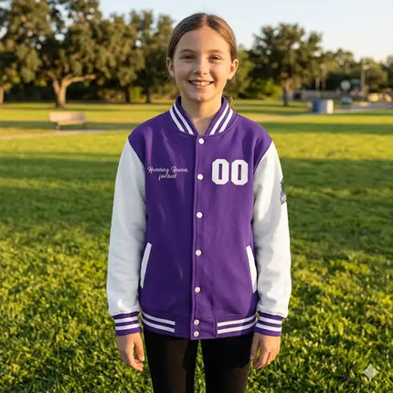 Junior Ravens College Jacke Druck<br>lila/weiss