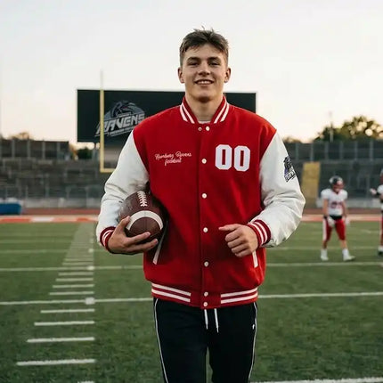 Junior Ravens College Jacke Druck<br>rot/weiss