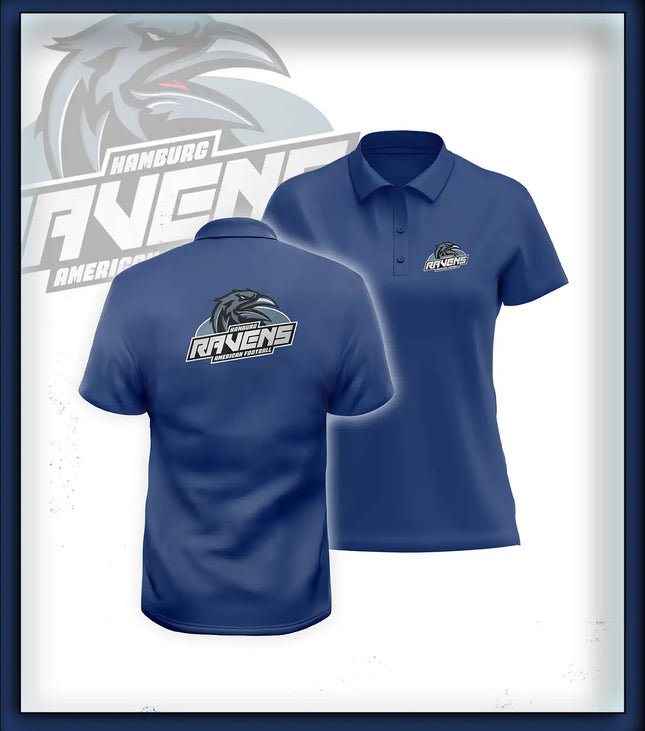 Frau Polo Druck<br>Logo Brust klein und Rücken groß