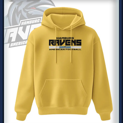 Ravens King Hoodie Druck<br> Schriftzug Brust groß