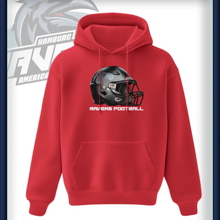 Ravens King Hoodie Druck<br> Helm Brust groß