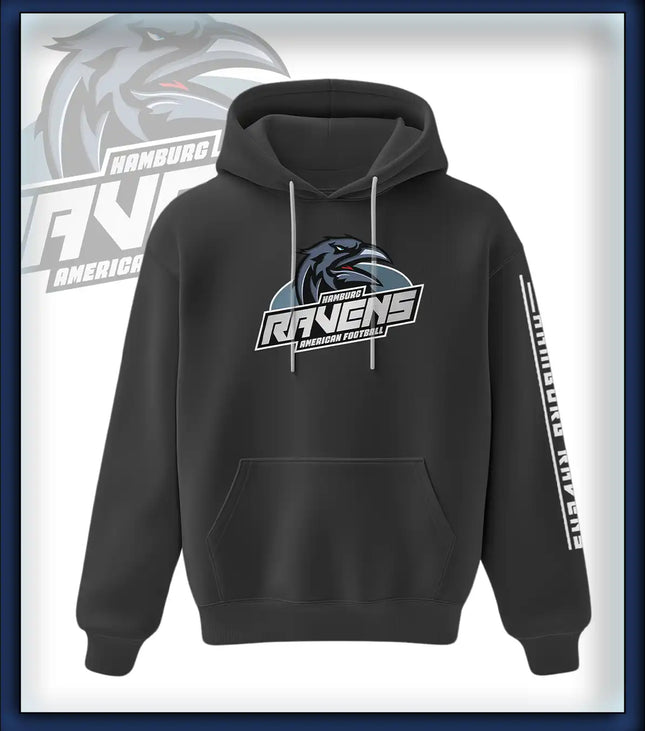 Ravens King Hoodie Druck<br>Logo Brust groß