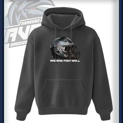Ravens King Hoodie Druck<br> Helm Brust groß