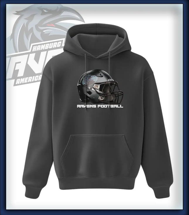 Ravens King Hoodie Druck<br> Helm Brust groß
