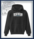 Ravens King Hoodie Druck<br> Schriftzug Brust groß