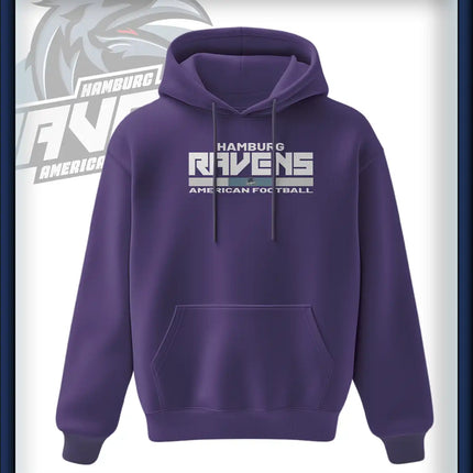 Ravens King Hoodie Druck<br> Schriftzug Brust groß