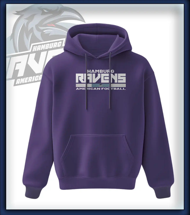 Ravens King Hoodie Druck<br> Schriftzug Brust groß