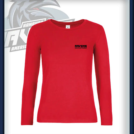 Frau Long Sleeve Druck<br>Schriftzug Brust klein