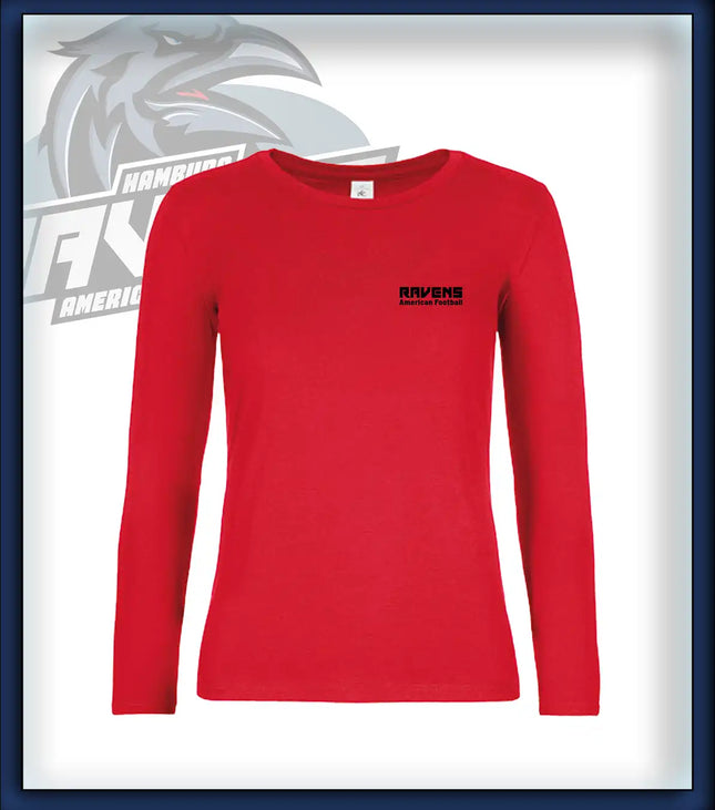 Frau Long Sleeve Druck<br>Schriftzug Brust klein