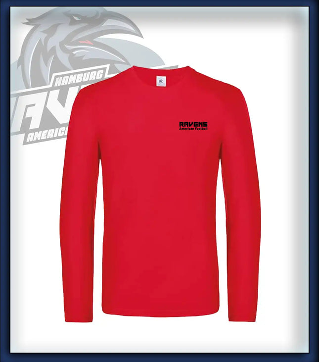 Mann Long Sleeve Druck<br>Schriftzug Brust klein