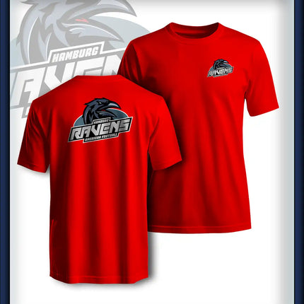 Mann T-Shirt Druck<br>Logo Brust klein und Rücken groß