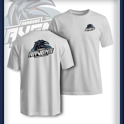 Mann T-Shirt Druck<br>Logo Brust klein und Rücken groß