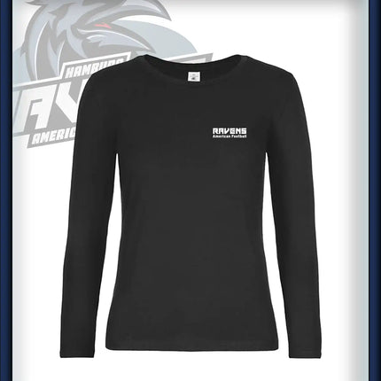 Frau Long Sleeve Druck<br>Schriftzug Brust klein