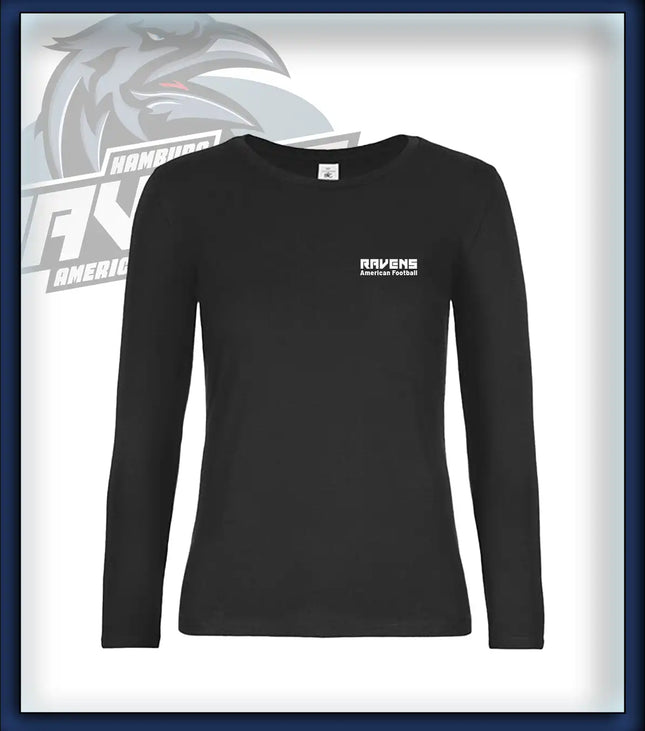 Frau Long Sleeve Druck<br>Schriftzug Brust klein