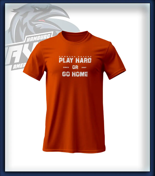 PLAY HARD T-Shirt Druck<br> Brust groß