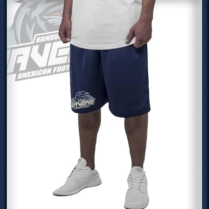 Ravens Mesh Shorts Druck<br>Logo Bein groß