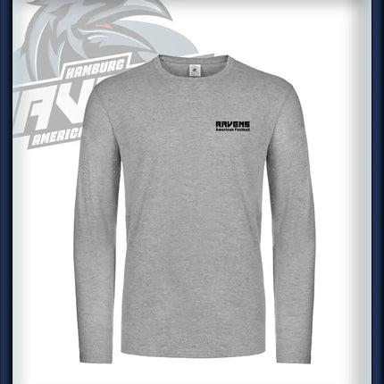 Mann Long Sleeve Druck<br>Schriftzug Brust klein