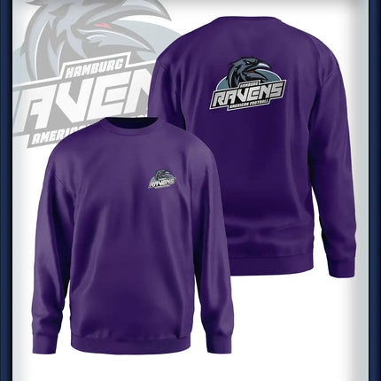 Ravens Crew Neck Druck<br>Logo Brust klein Rücken groß