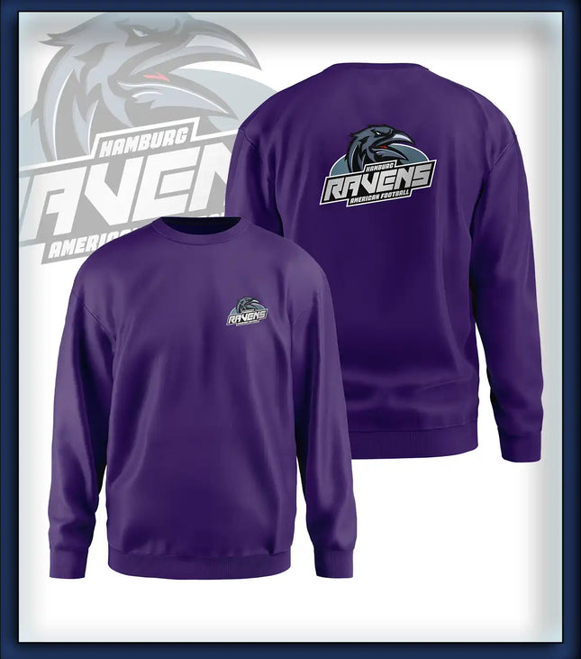Ravens Crew Neck Druck<br>Logo Brust klein Rücken groß