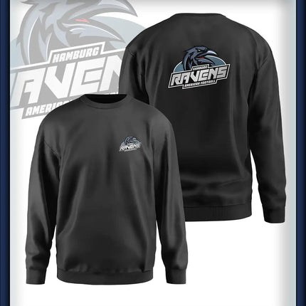 Ravens Crew Neck Druck<br>Logo Brust klein Rücken groß