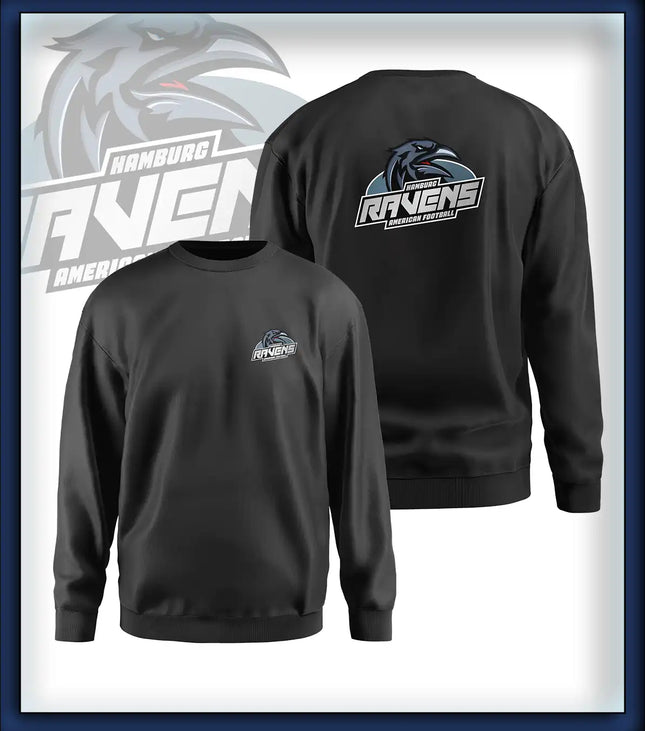 Ravens Crew Neck Druck<br>Logo Brust klein Rücken groß