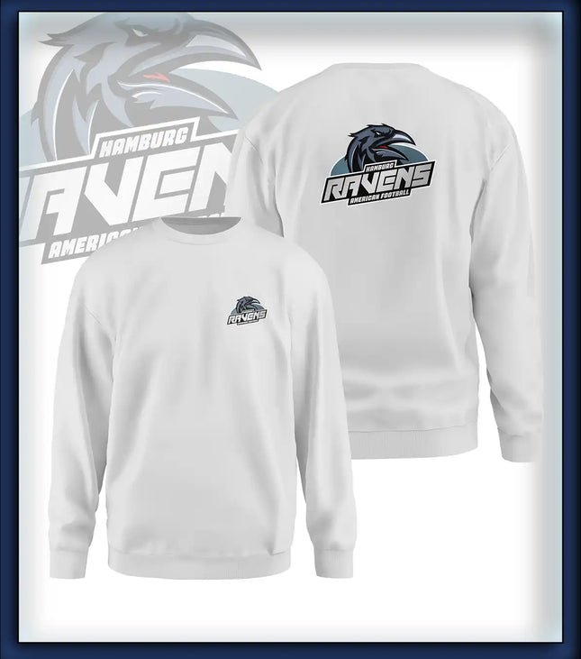 Ravens Crew Neck Druck<br>Logo Brust klein Rücken groß