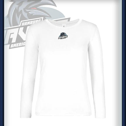 Frau Long Sleeve Druck<br>Logo Brust klein