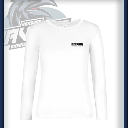 Frau Long Sleeve Druck<br>Schriftzug Brust klein